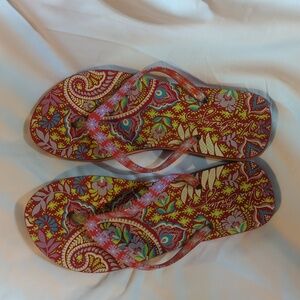 Vera Bradley Floral Red Flip Flops